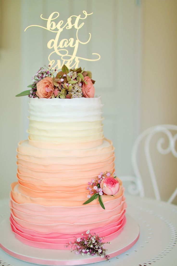 3 Tier Wedding Cake Ombre