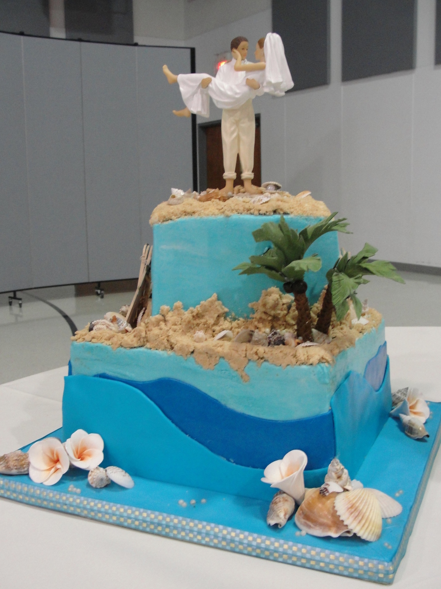 Beach Theme Grooms Cake