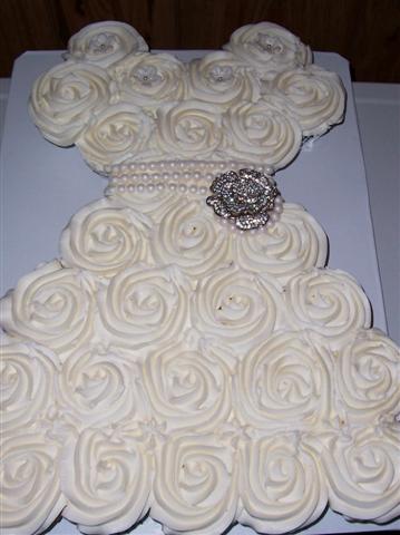 Bridal Shower Wedding Dress Cupcake Cake