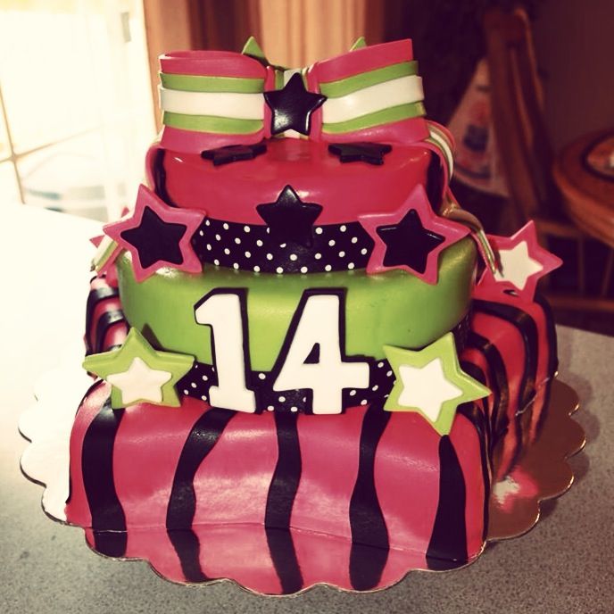 5 Photos of Cheerleading Zebra Print Cakes