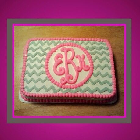 8 Sheet Cakes Wedding Cake Monogram Photo Chevron Birthday Sheet