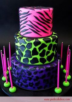 Neon Animal Print Cake