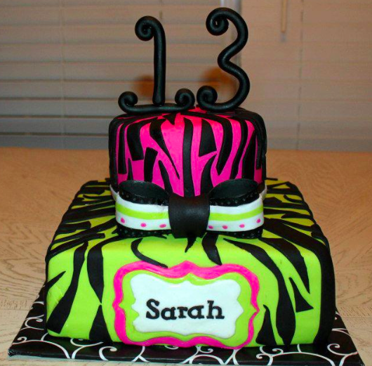 Rainbow Zebra Print Cake