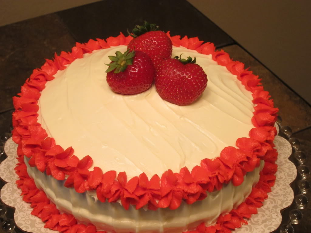 Red Velvet Cake with Strawberries