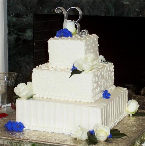 10 3 Tier Square Wedding Cakes With Buttercream Icing Photo