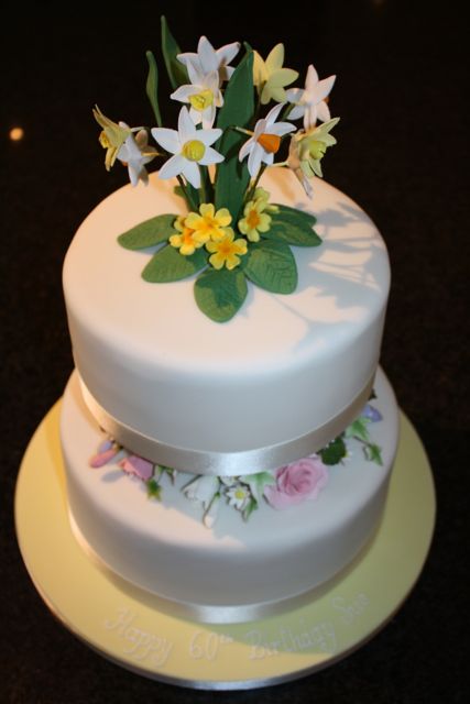 Spring Birthday Cake with Flowers