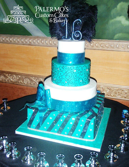 11 Brown And Blue Sweet 16 Cakes Photo Black And Turquoise