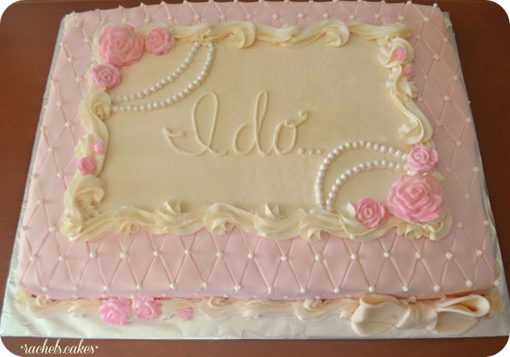 Vintage Bridal Shower Sheet Cake