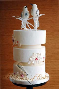 Winter Christmas Wedding Cake