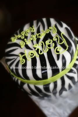 Zebra Print Birthday Cake