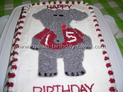 Alabama Elephant Birthday Cake