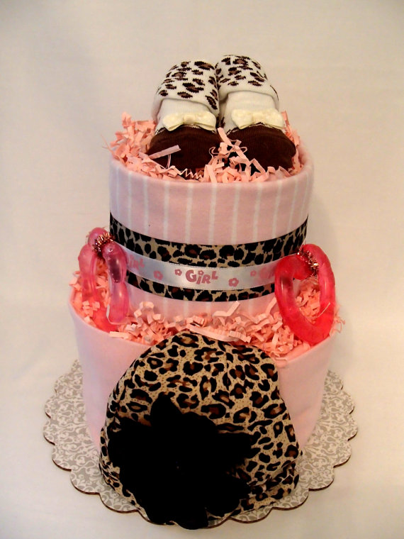 Animal Print Diaper Cake Girl