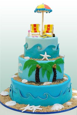Beach Themed Retirement Cake
