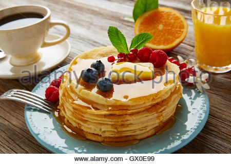 Berry Pancakes Orange Juice