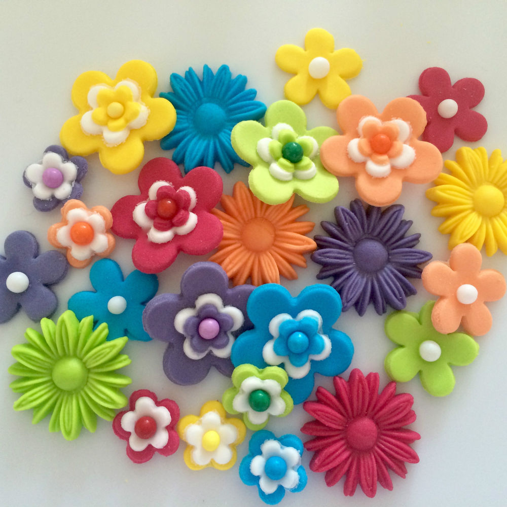 12 Edible Sugar Flowers For Cupcakes Photo Edible Sugar Flowers