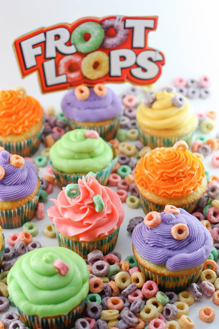 Fruit Loop Cupcakes