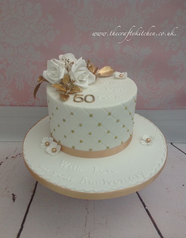 Golden Wedding Anniversary Cake Ideas