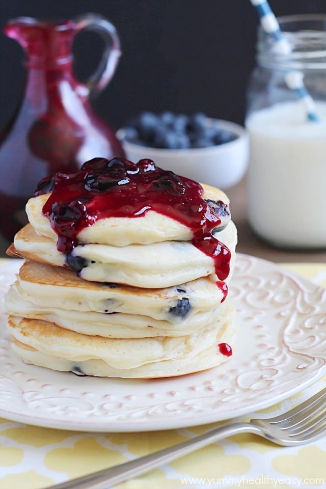 5 Photos of Blueberry Pancakes With Blueberry Syrup