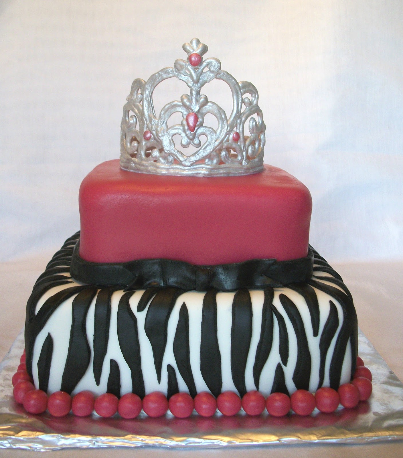 Hot Pink with Zebra Print Cake