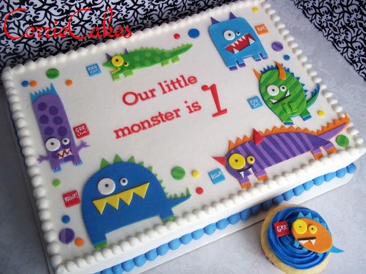 Monster Sheet Birthday Cake