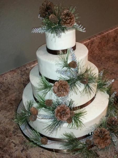 Pine Cone Wedding Cake Toppers