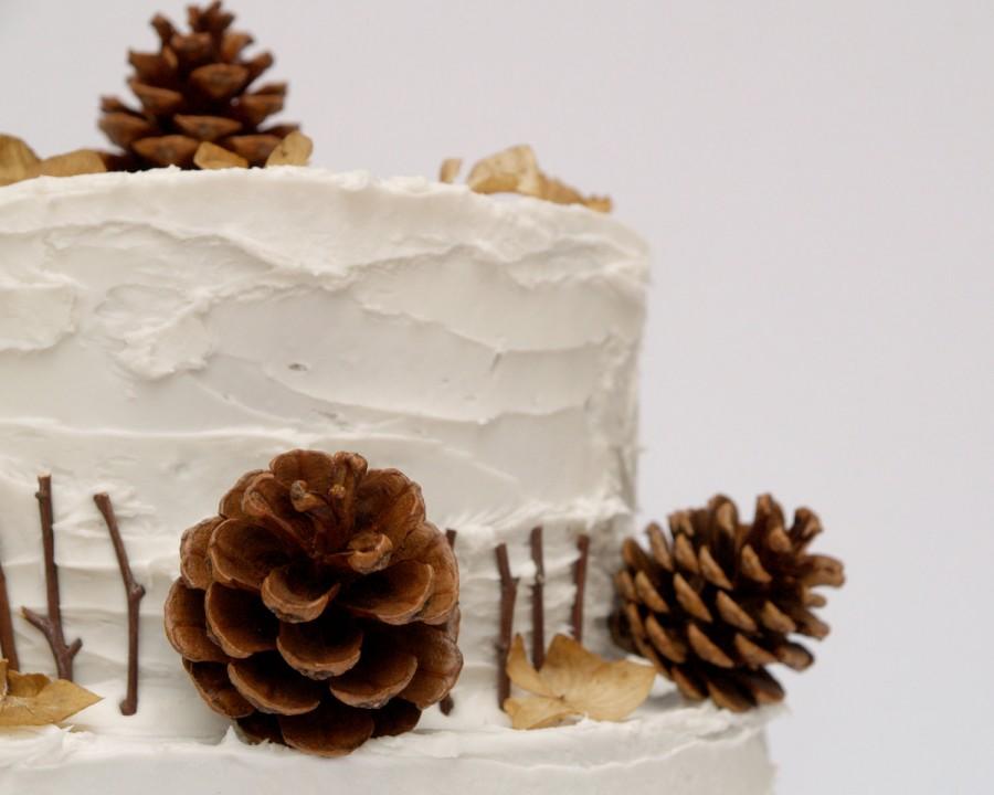 Pine Cone Wedding Cake Toppers