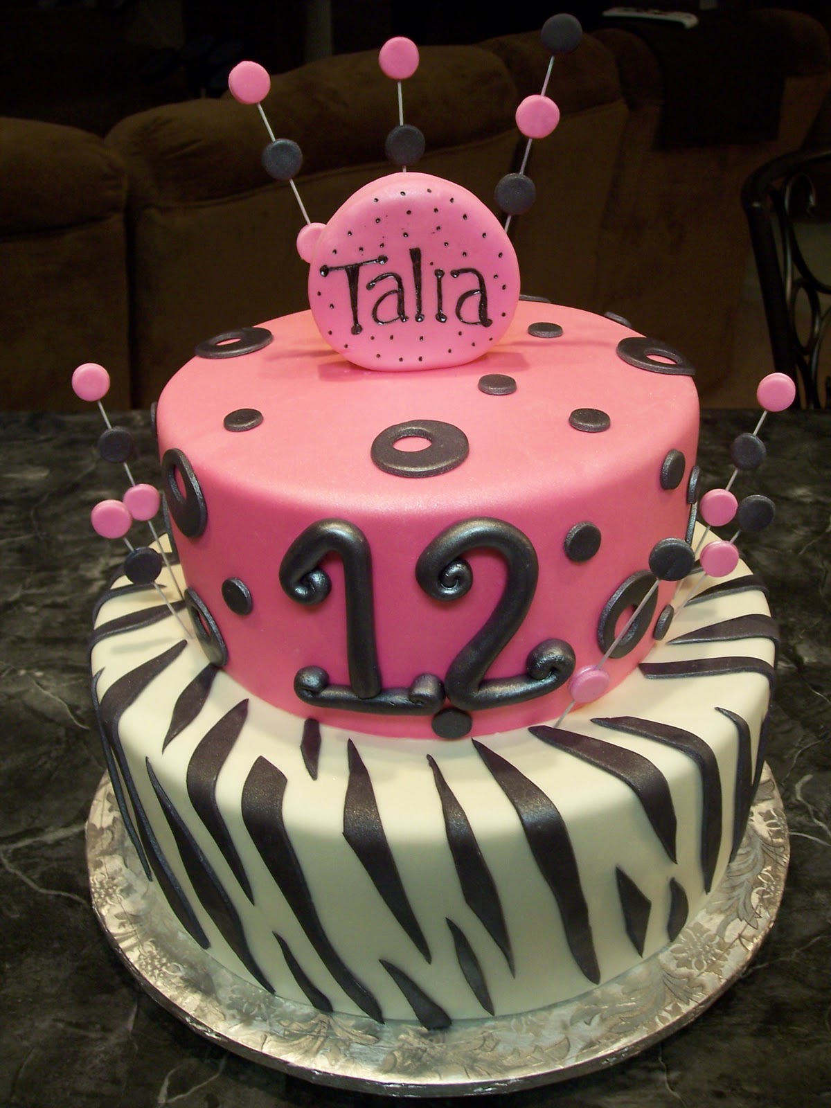 Pink and Zebra Print Cake