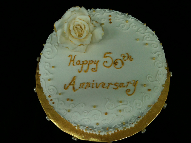 Simple 50th Anniversary Cake