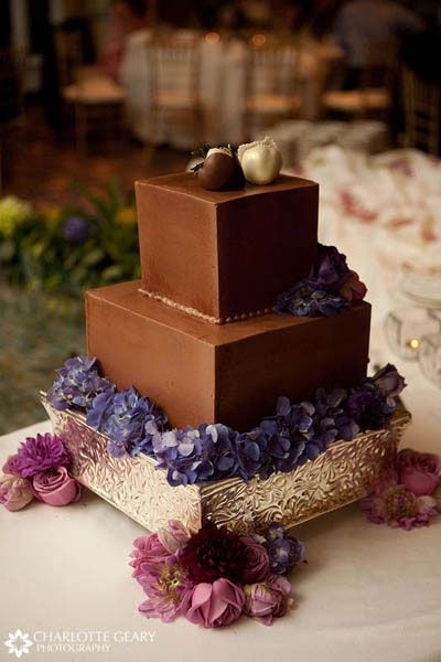 Square Chocolate Wedding Cake