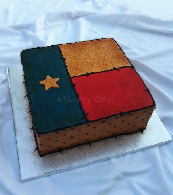 Texas Flag Birthday Cake