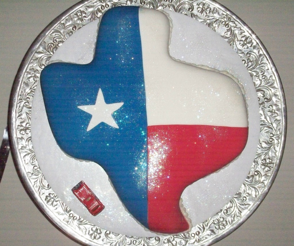 Texas Shaped Birthday Cake