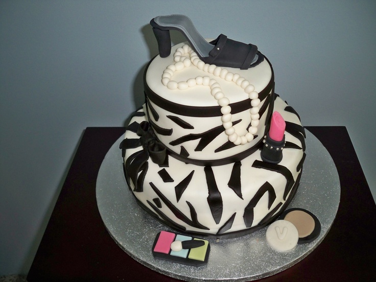 Zebra Print Makeup Cake