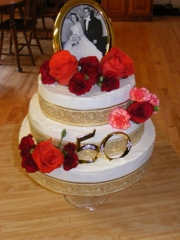 3 Tier 50th Anniversary Cake