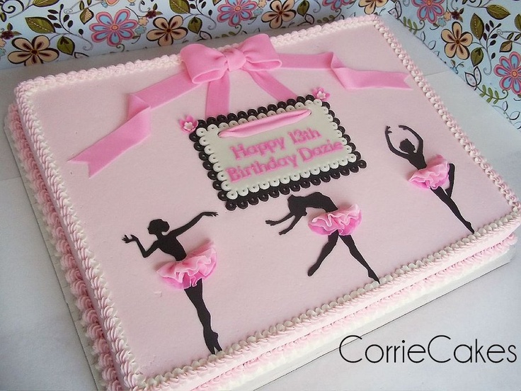 Ballerina Birthday Sheet Cake