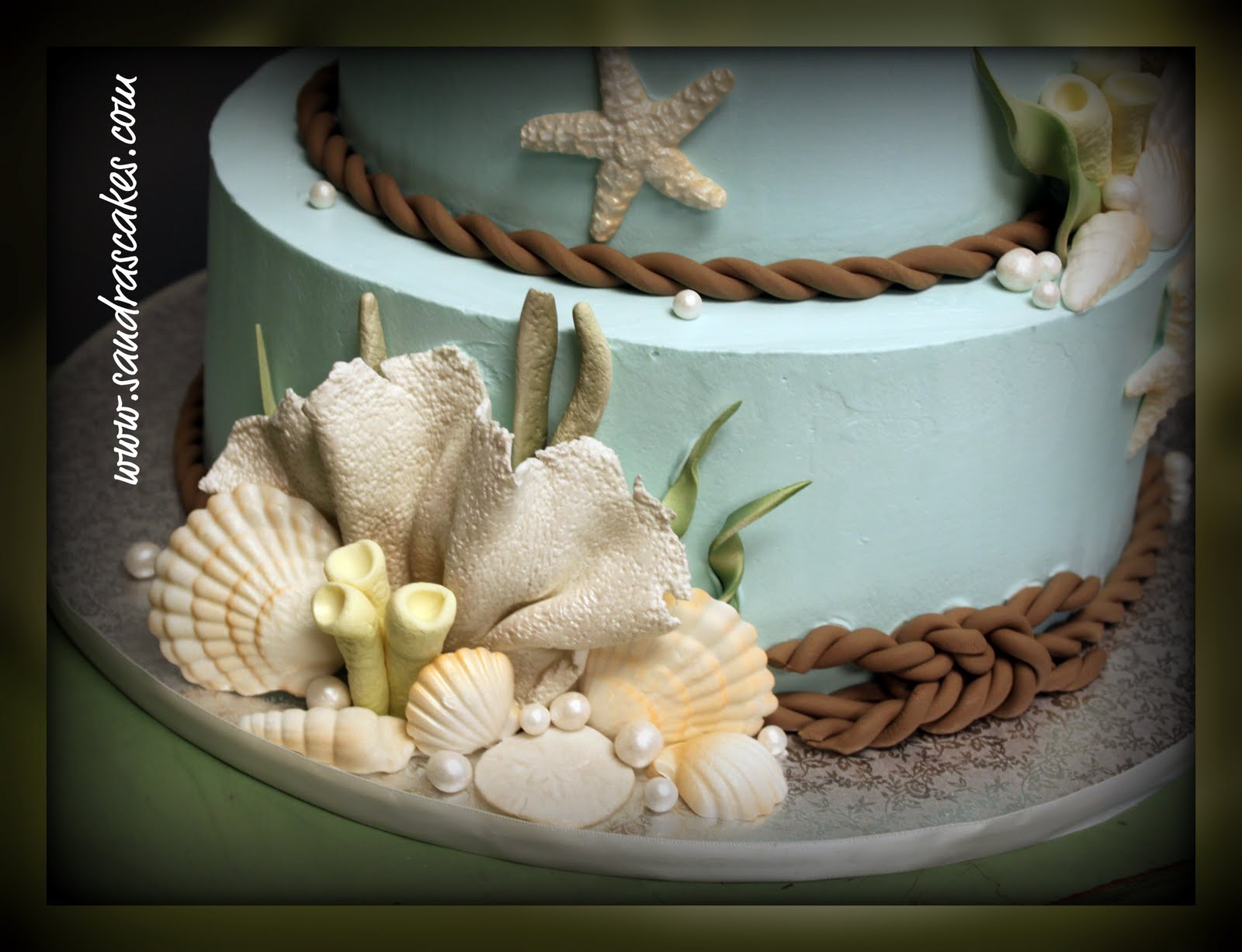 Beach Theme Wedding Cake