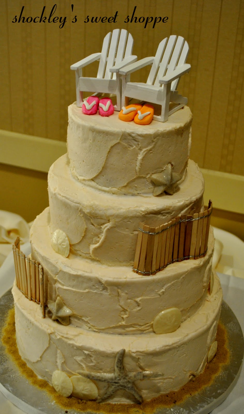 Beach Theme Wedding Cake