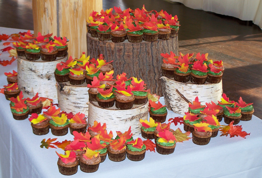 11 Fall Wedding Cake And Cupcakes Display Photo Fall Wedding