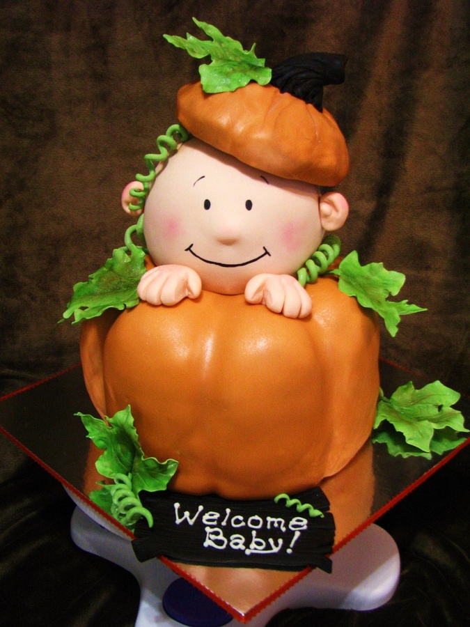 Fall Pumpkin Baby Shower Cake