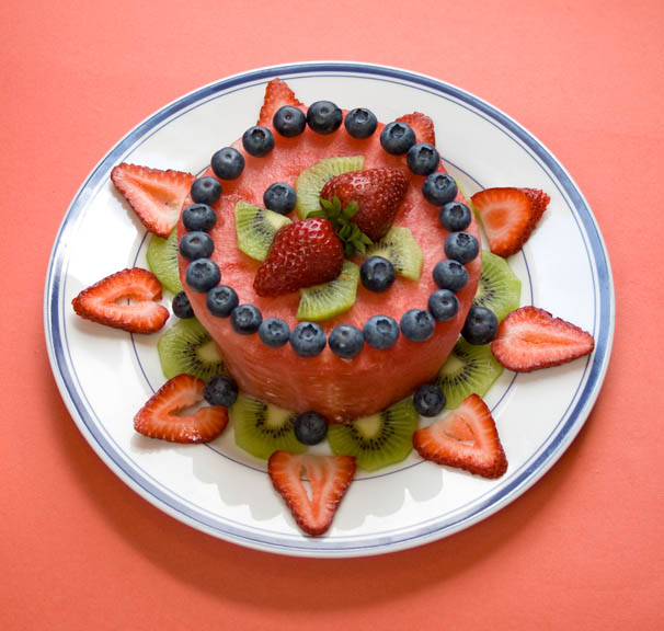 Fresh Fruit Birthday Cake Made From