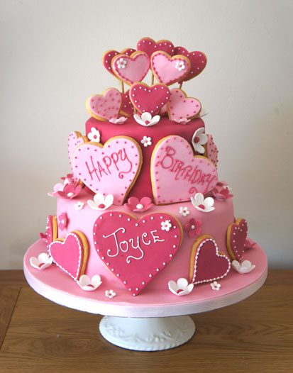 Heart Love Birthday Cake