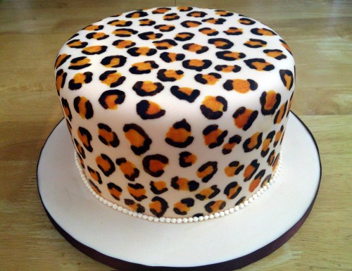 Leopard Print Birthday Cake