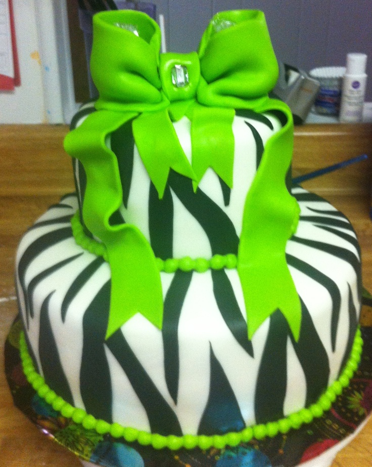 Lime Green Zebra Cake