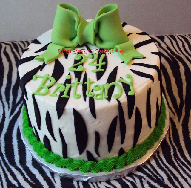 Lime Green Zebra Print