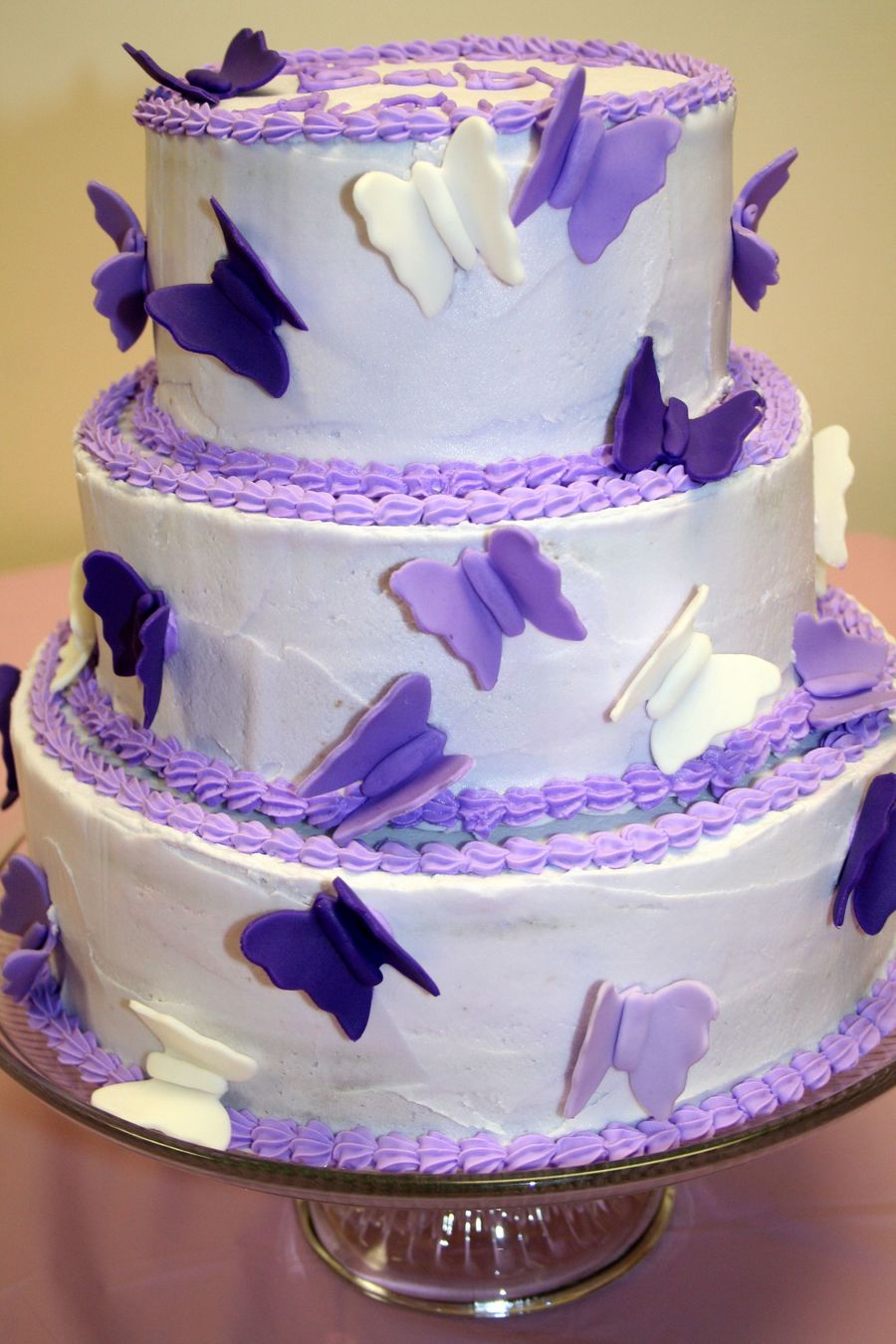 Purple Butterfly Baby Shower Cake