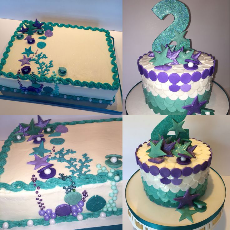 Under the Sea Mermaid Birthday Sheet Cake