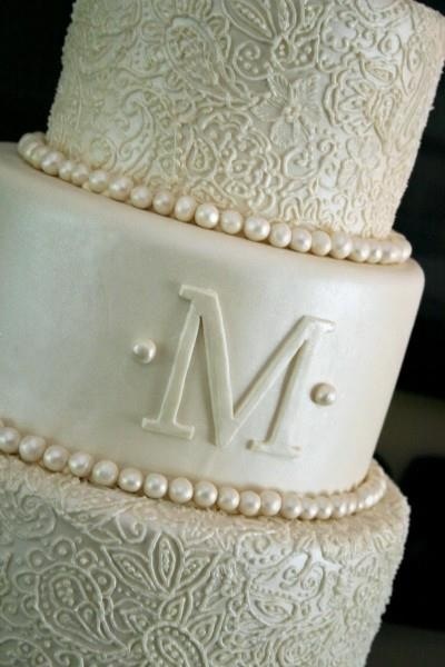 Wedding Cake with Monogram