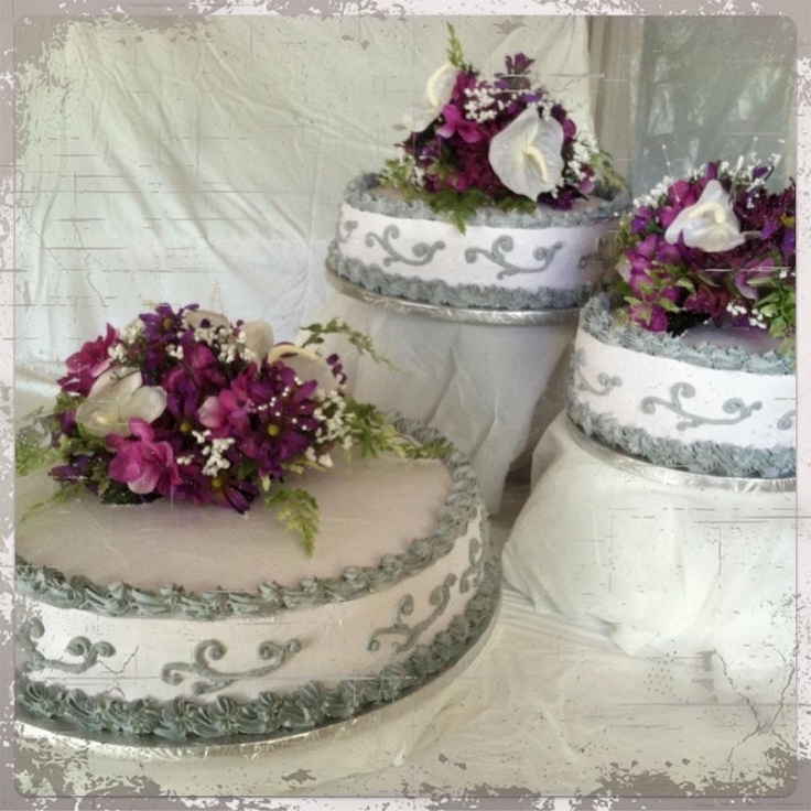 3 Separate Tier Wedding Cake