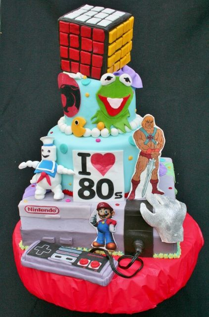 80s Themed Birthday Cake