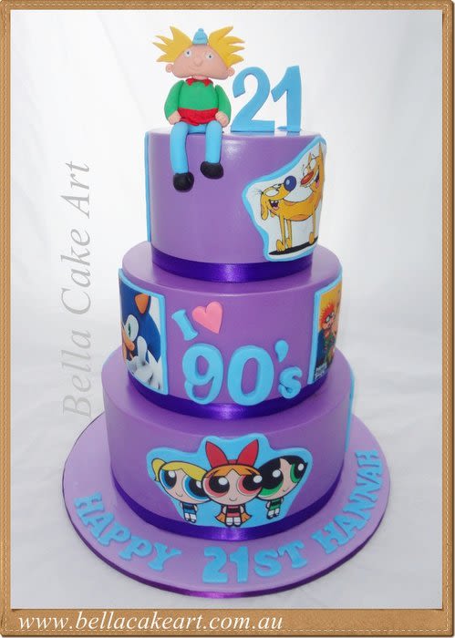 90s Theme Birthday Cake