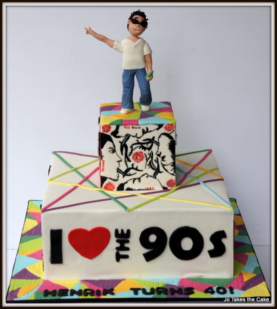 90s Themed Birthday Cake